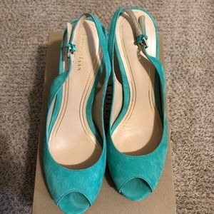 Cole Haan CHELSEA OT Slingback Heel Green Suede